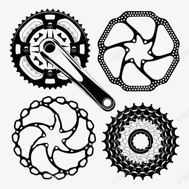 自行车台盘图标png_新图网 https://ixintu.com BMX运动小轮车 简约 越野自行车 黑白