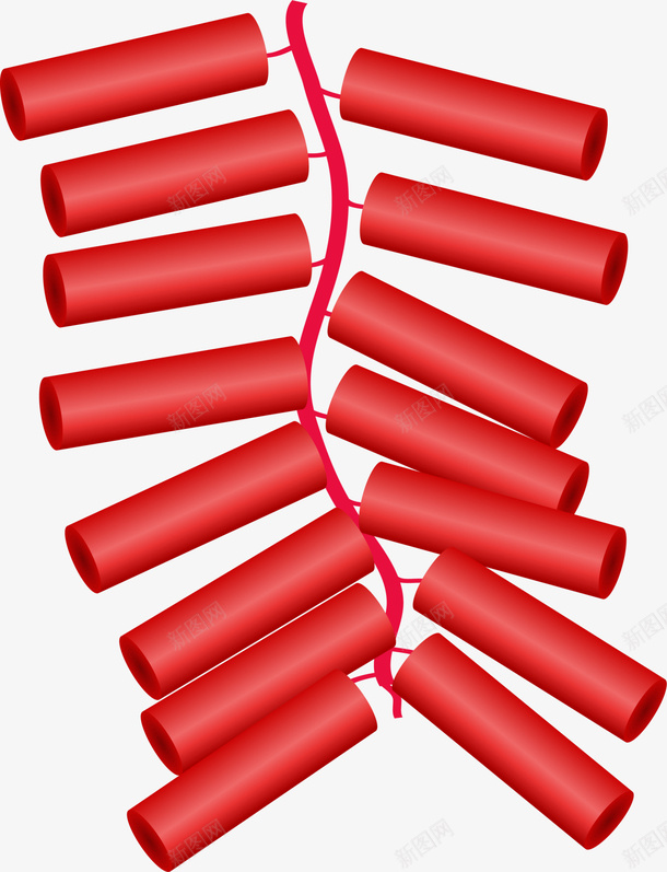 新年红色大串鞭炮png免抠素材_新图网 https://ixintu.com 一串鞭炮 大串鞭炮 新年鞭炮 春节鞭炮 红色炮仗 红色鞭炮