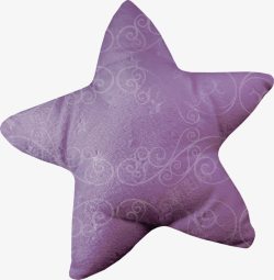 五角星抱枕漂浮紫色海绵抱枕高清图片