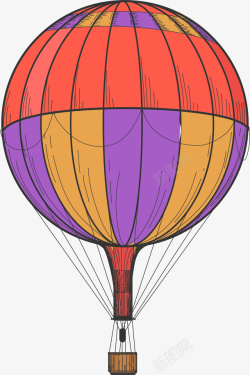 卡通手绘美丽的降落伞素材