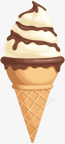 巧克力脆皮脆皮巧克力奶油甜筒冰淇淋高清图片