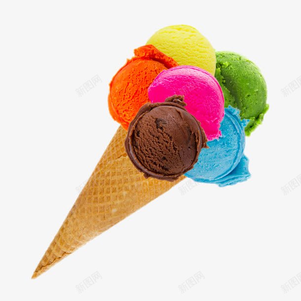 甜筒上的冰淇淋球png免抠素材_新图网 https://ixintu.com 产品实物 免费png素材 冰淇淋 冷饮 蛋筒