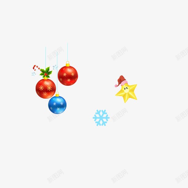 圣诞节星星雪花气球礼物png免抠素材_新图网 https://ixintu.com 圣诞节 星星 气球 礼物 雪花