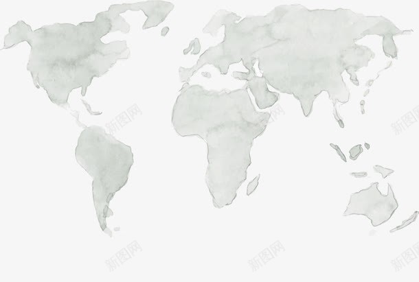 世界地图png免抠素材_新图网 https://ixintu.com 世界地图 卡通 手绘 灰色
