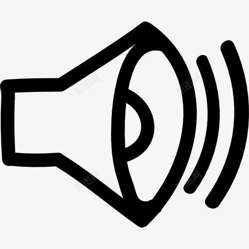 声音手绘界面符号图标png_新图网 https://ixintu.com 工具 手绘 扬声器 接口 符号 轮廓 音箱 音频