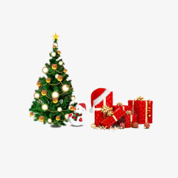圣诞树和礼物素材