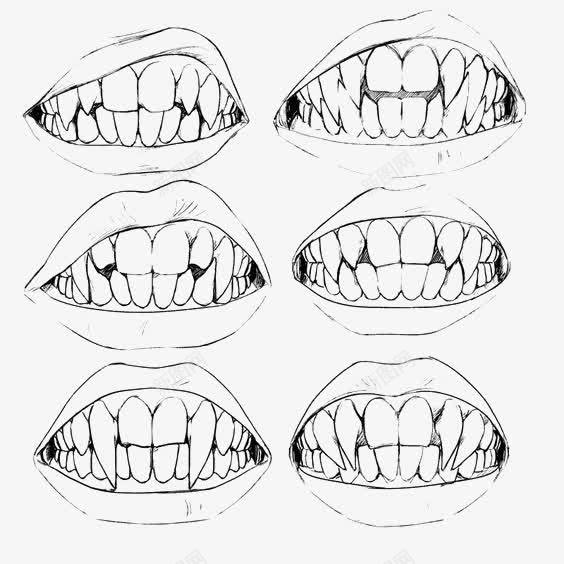 牙齿png免抠素材_新图网 https://ixintu.com 吸血鬼 手绘牙齿 简约牙齿 线条牙齿