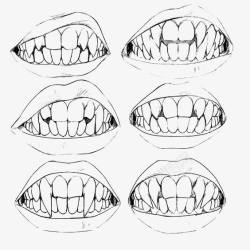 吸血鬼牙齿牙齿高清图片