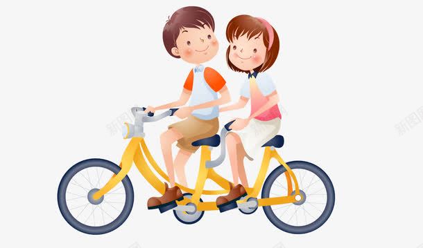 骑自行车的孩子png免抠素材_新图网 https://ixintu.com 卡通人物 自行车