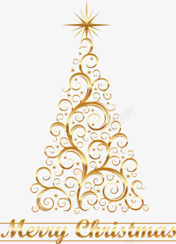 创意金色圣诞树素材