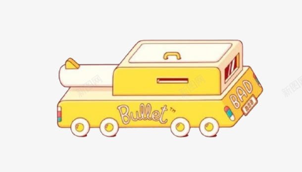 卡通冰淇淋车png免抠素材_新图网 https://ixintu.com 冰淇淋 卡通 彩铅 手绘 机器 汽车 食物 食物机器 黄色