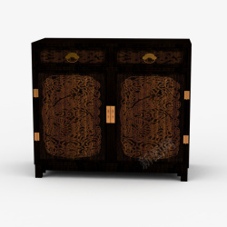 黑色典雅中式柜子黑色边框中式柜子高清图片