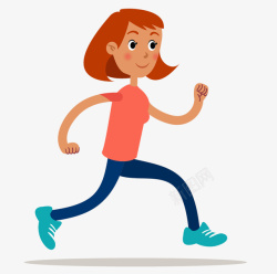 女子跑步矢量图卡通扁平化跑步女子矢量图高清图片