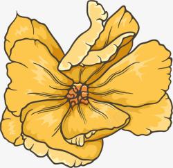 手绘黄色花瓣素材