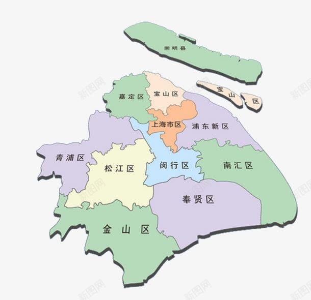 上海行政区地图png免抠素材_新图网 https://ixintu.com 上海 上海地图 地图