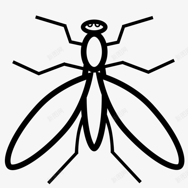 卡通蚊子图标png免抠素材_新图网 https://ixintu.com 卡通 图标 蚊子 设计 黑色蚊子