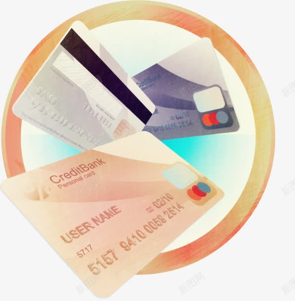 手绘信用卡矢量图ai免抠素材_新图网 https://ixintu.com 信用卡 信用卡素材 手绘信用卡 矢量图