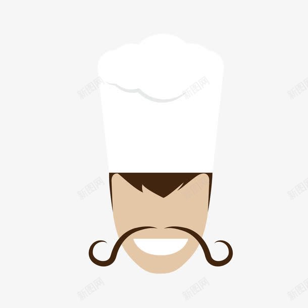 白色厨师头像png免抠素材_新图网 https://ixintu.com 卡通 厨师 头像 头发 扁平化 白色 胡须