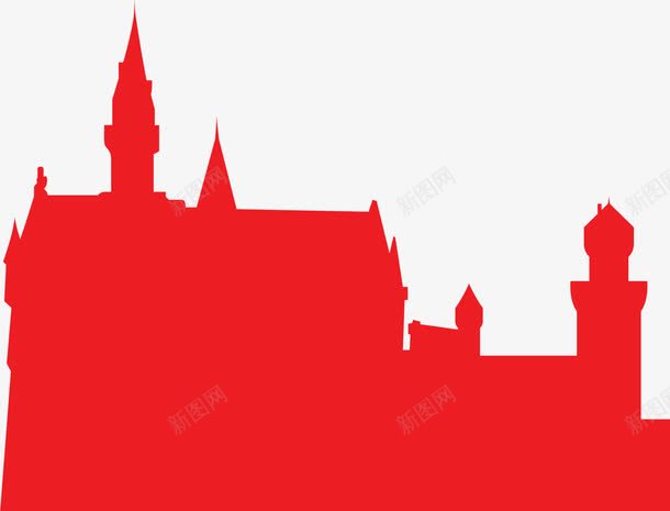 红色城堡背景png免抠素材_新图网 https://ixintu.com 免抠PNG 图案 城堡 红色 背景 边框纹理