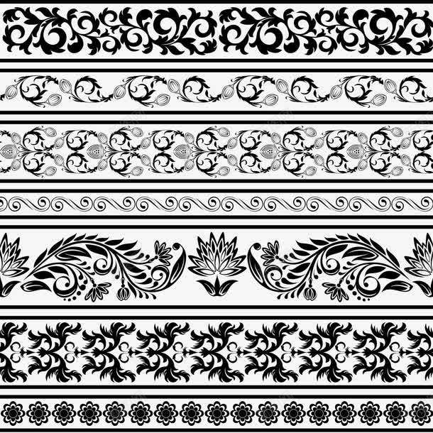 黑白壁纸花边底纹边框png免抠素材_新图网 https://ixintu.com 壁纸 底纹 花边 边框 黑白