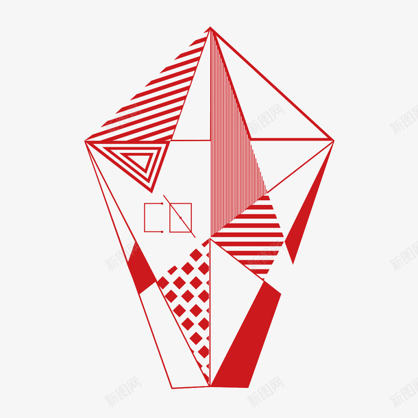 红色创意几何图形png免抠素材_新图网 https://ixintu.com 几何图形 创意 红色 红色创意图形