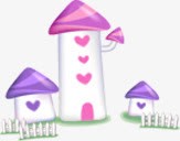 手绘爱心蘑菇房子创意png免抠素材_新图网 https://ixintu.com 创意 房子 爱心 蘑菇