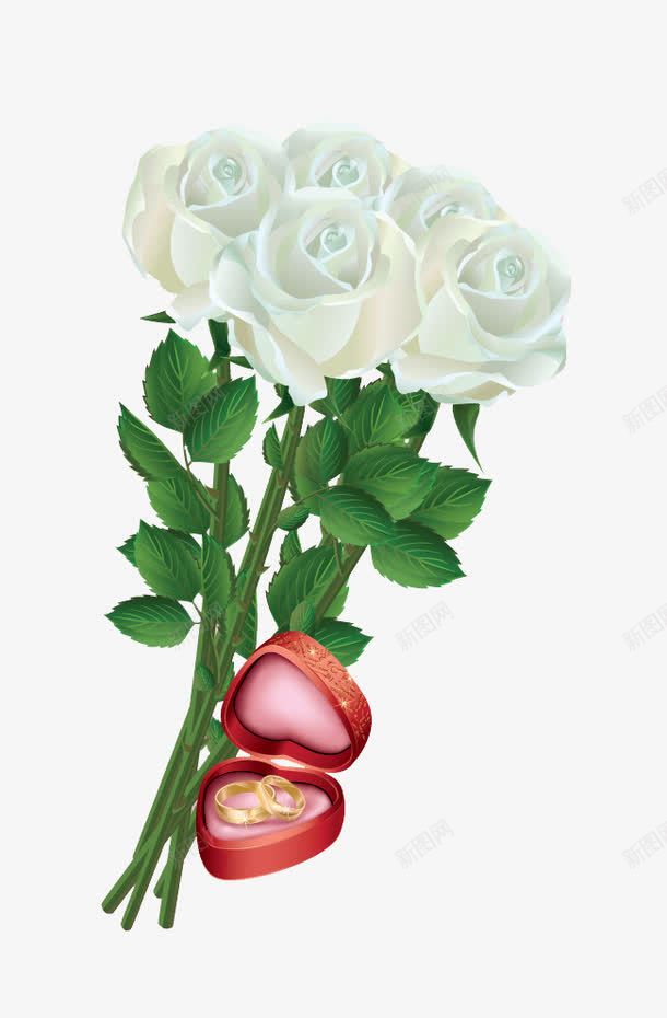 白色玫瑰花束png免抠素材_新图网 https://ixintu.com 玫瑰花 白色 花束 鲜花