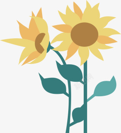 可爱的向日葵可爱卡通向日葵花束矢量图高清图片