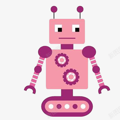 手绘粉红色机器人png免抠素材_新图网 https://ixintu.com 形状 手绘 机器人 粉红色