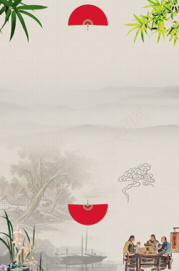 中国风餐饮海报背景背景