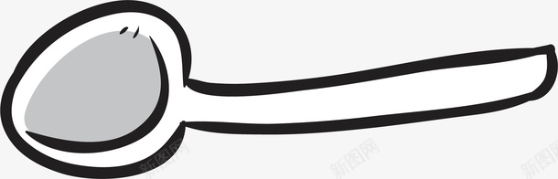 手绘勺子图标png_新图网 https://ixintu.com PNG素材 勺子 手绘 黑色