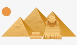 埃及金字塔狮身人面像矢量图素材