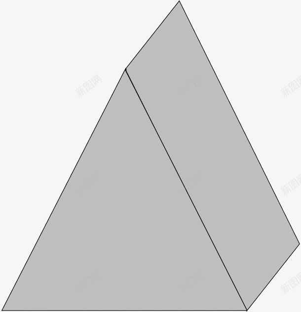 灰色立体三角形png免抠素材_新图网 https://ixintu.com 三角形 几何图形 灰色 立体