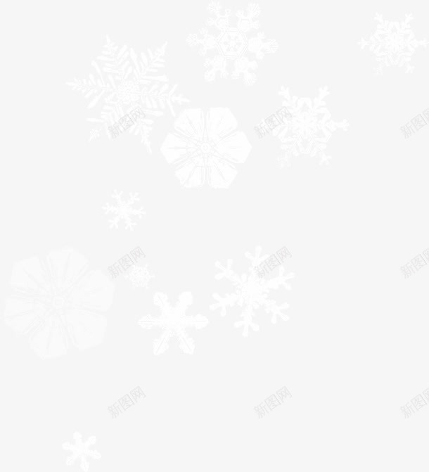 创意手绘扁平白色的雪花png免抠素材_新图网 https://ixintu.com 创意 扁平 白色 雪花
