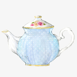 清新可爱手绘茶壶水壶素材