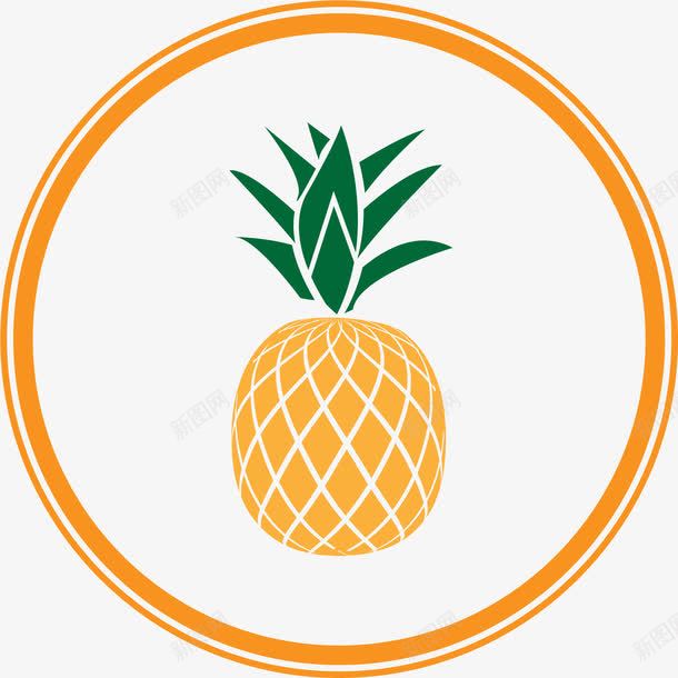 菠萝矢量图ai免抠素材_新图网 https://ixintu.com 卡通菠萝 扁平化 黄色菠萝 矢量图