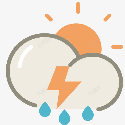 雷雨天图标png_新图网 https://ixintu.com day thunderstorms 一天 雷暴