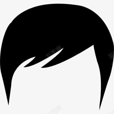 男性黑色的短头发形状的轮廓图标图标