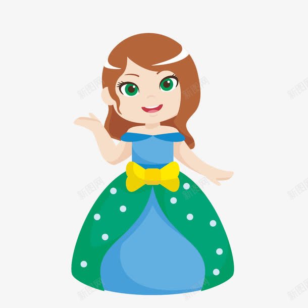 穿着绿色裙子的小女孩png免抠素材_新图网 https://ixintu.com 动漫动画 卡通人物 卡通手绘 小女孩 绿色裙子 装饰图