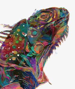 水彩蜥蜴水彩手绘蜥蜴矢量图高清图片