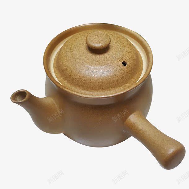 家用中药罐png免抠素材_新图网 https://ixintu.com 中药罐 传统 养生 单手柄 家用 煎药壶砂锅 煮草药 耐热 陶土作品 陶土材质