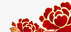 2018年狗年春节喜庆红色装饰花朵素材