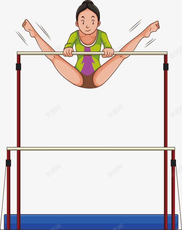 女子高低杠png免抠素材_新图网 https://ixintu.com 女子体操 对比 矢量素材 高低杠