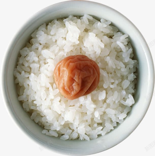 一碗梅子饭png免抠素材_新图网 https://ixintu.com 实物 白碗 米饭 食物