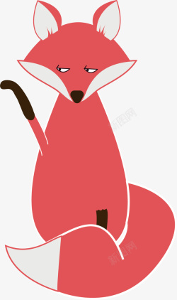 彩色卡通小狐狸矢量图素材