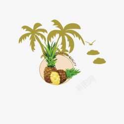 椰子树和菠萝素材