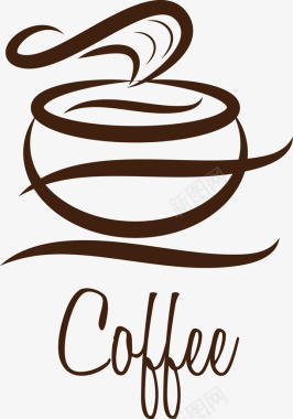 卡通热咖啡图标图标
