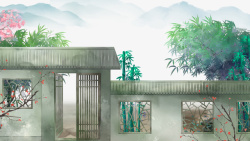 装饰图片西梅中国风院子元素图高清图片