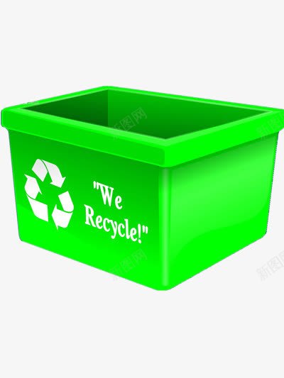 回收站png免抠素材_新图网 https://ixintu.com 垃圾 循环 环保 箱子 绿色