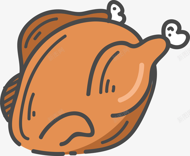 卡通鸡肉png免抠素材_新图网 https://ixintu.com 卡通手绘 插画 矢量图案 美食 餐饮 鸡肉 鸡腿